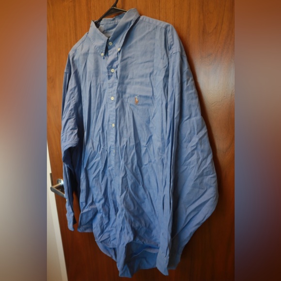 Ralph Lauren Yarmouth Oxford Dress Shirt Men's Size 17.5/35 Blue Button Down - Picture 4 of 4
